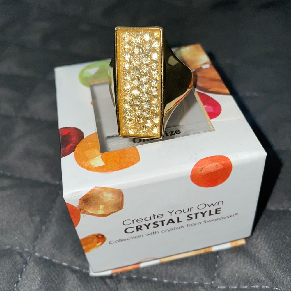 Swarovski crystal style ring